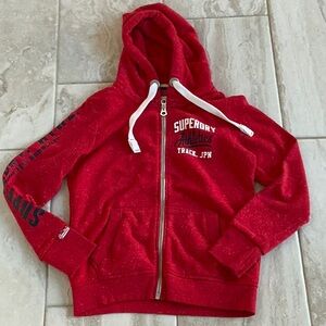SuperDry Red Hoodie Sweater Jacket
